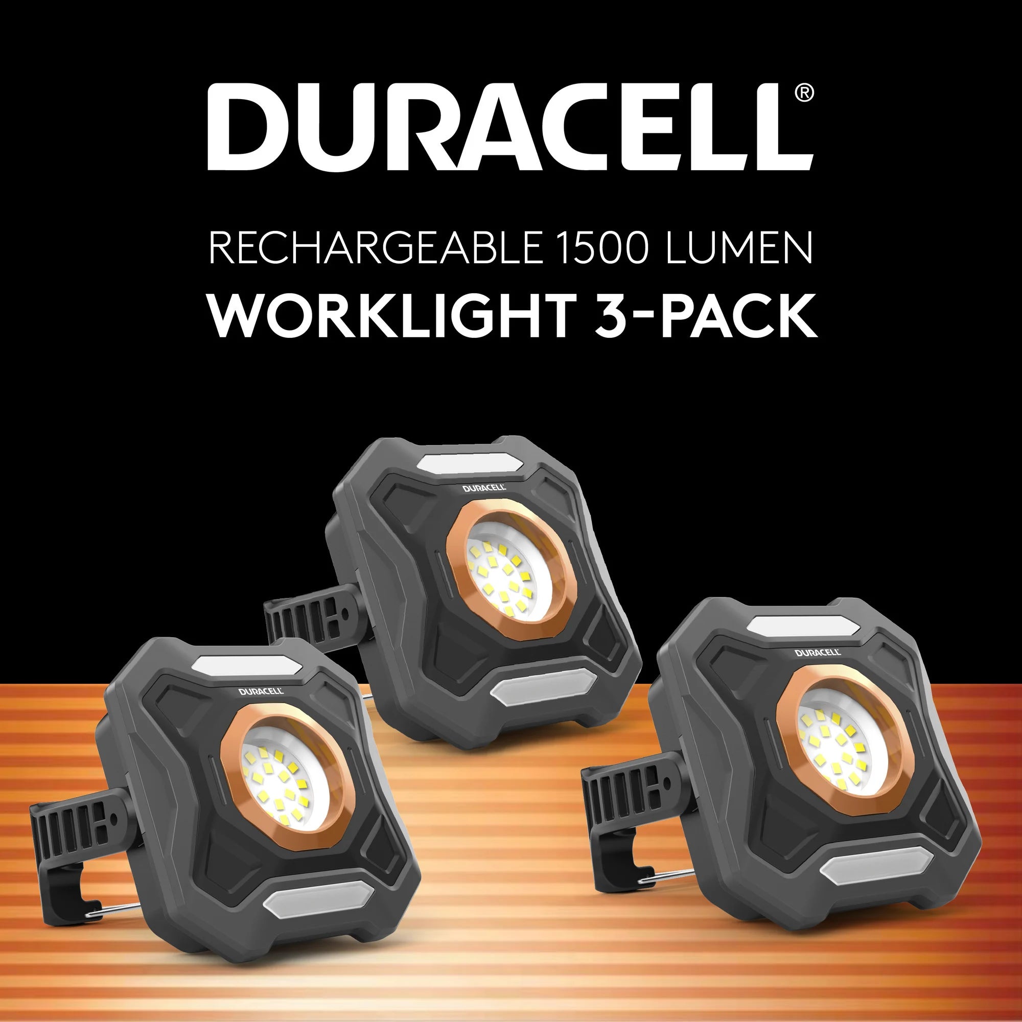 Luce Da Lavoro LED Ricaricabile Duracell 1500 Lumen - 5 Modalità Con Base Magnetica USB-C - Foto 2